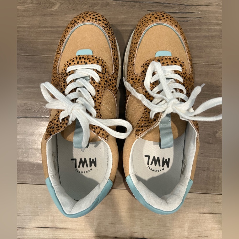 Madewell Kickoff Trainer Sneakers in Spot Dot Calf Hair and Nubuck - Worn Twice!